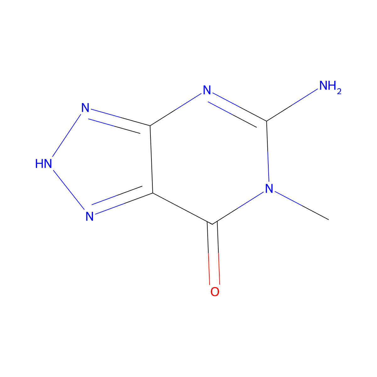 5-amino-6-methyl-2H-triazolo[4,5-d]pyrimidin-7-one molecular structure, CAS 108800-71-1