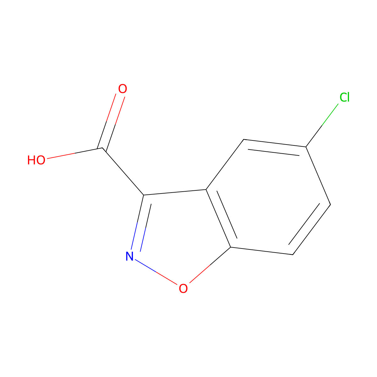 5-Chloro-1,2-benzoxazole-3-carboxylic acid molecular structure, CAS 108805-37-4