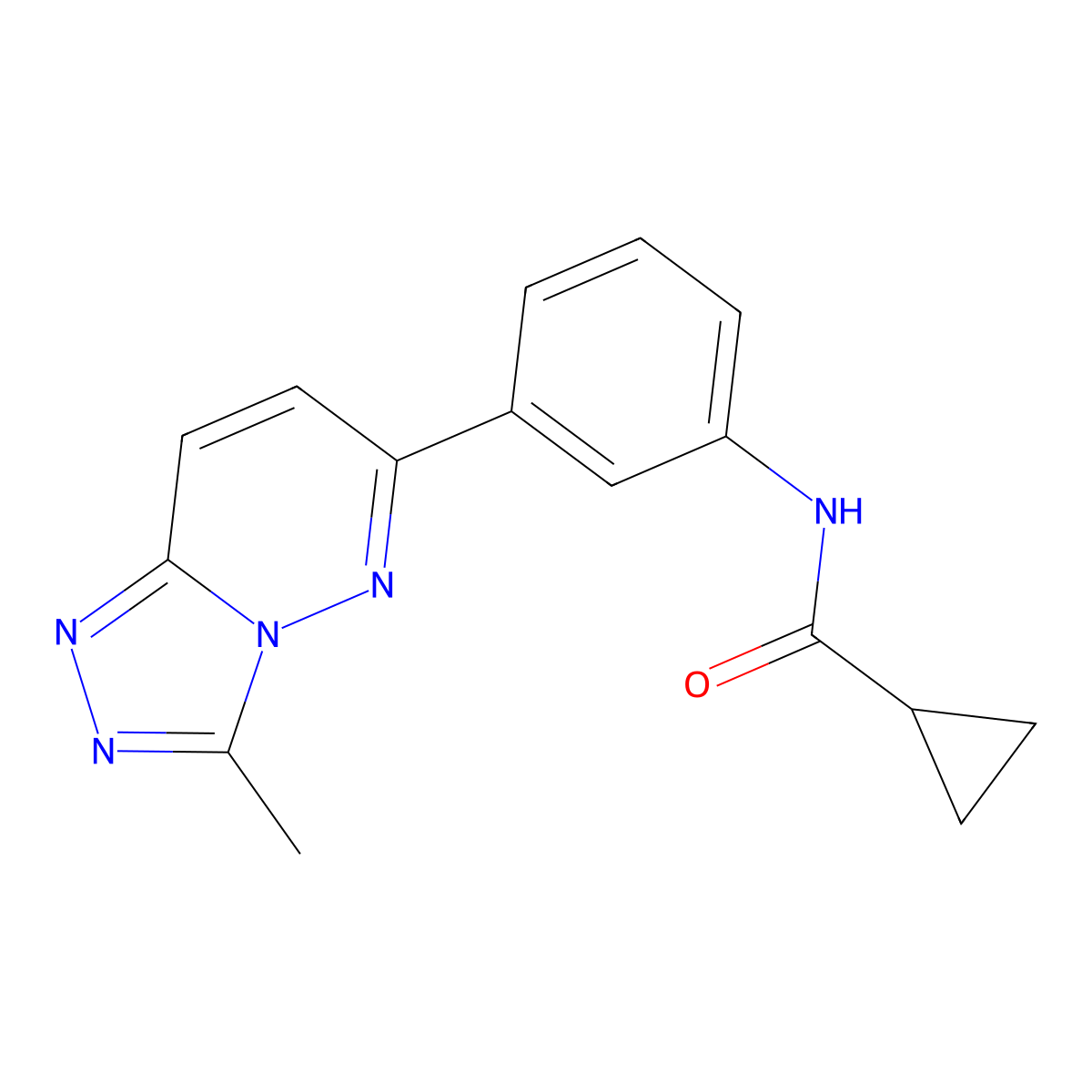 N-(3-{3-methyl-[1,2,4]triazolo[4,3-b]pyridazin-6-yl}phenyl)cyclopropanecarboxamide molecular structure, CAS 108810-84-0