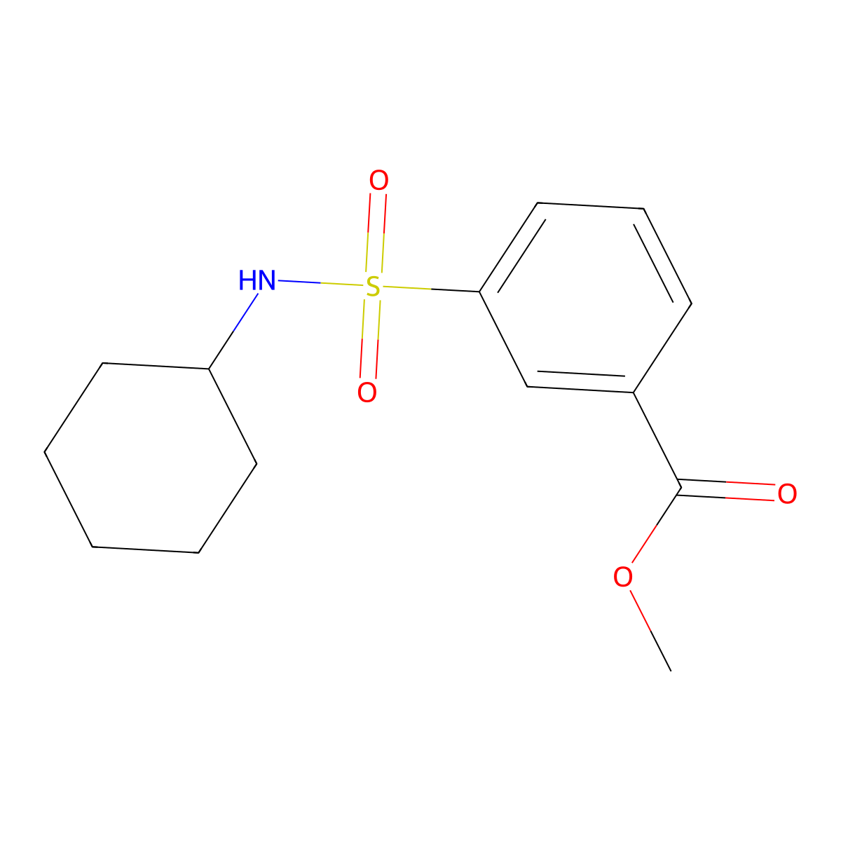 Methyl 3-(cyclohexylsulfamoyl)benzoate molecular structure, CAS 1088156-10-8