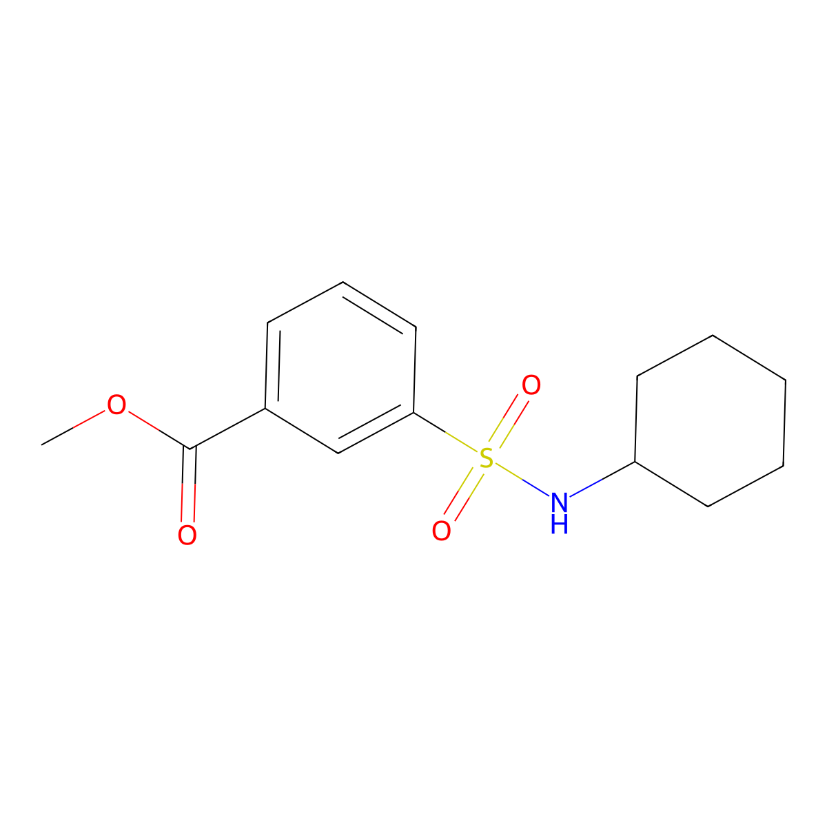 Methyl 3-(cyclohexylsulfamoyl)benzoate molecular structure, CAS 1088156-10-8