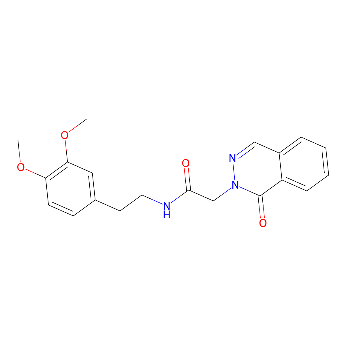 N~1~-(3,4-dimethoxyphenethyl)-2-[1-oxo-2(1H)-phthalazinyl]acetamide molecular structure, CAS 1088157-55-4