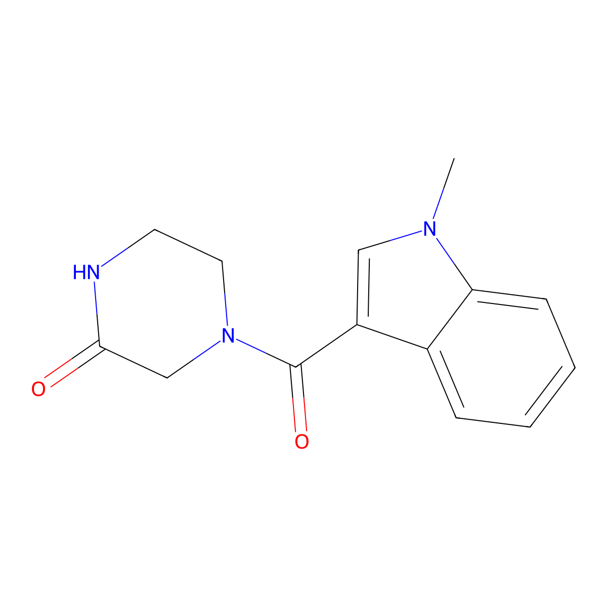 4-[(1-methyl-1H-indol-3-yl)carbonyl]piperazin-2-one molecular structure, CAS 1088163-83-0