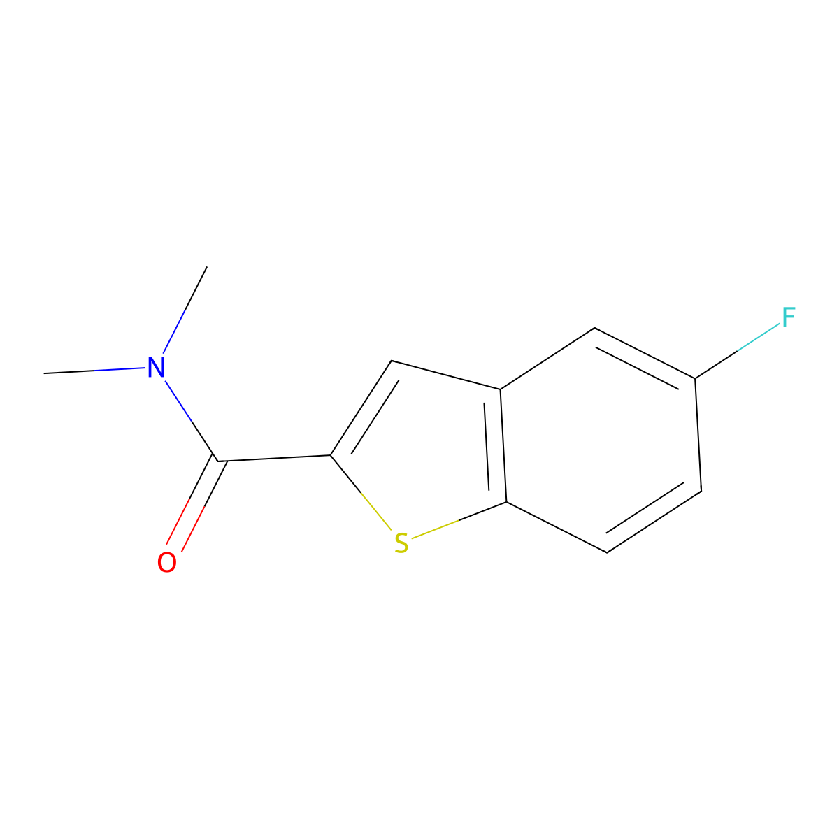 5-Fluoro-N,N-dimethylbenzo[b]thiophene-2-carboxamide molecular structure, CAS 1088176-12-8