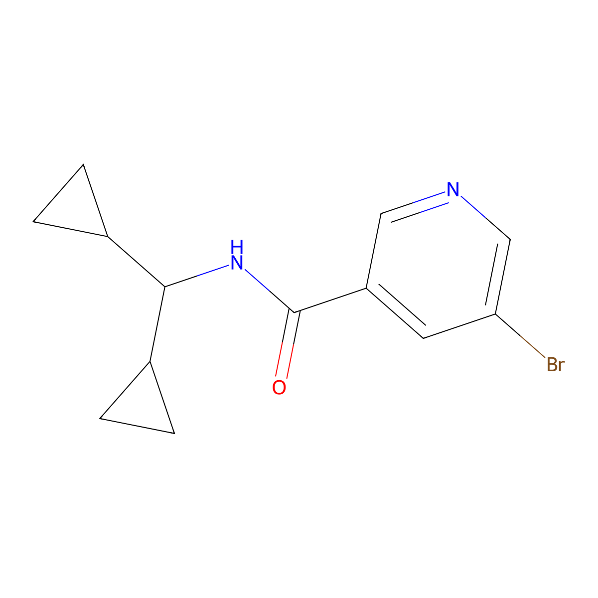 5-Bromo-N-(dicyclopropylmethyl)nicotinamide molecular structure, CAS 1088181-43-4