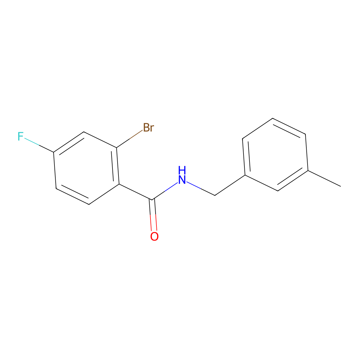 2-bromo-4-fluoro-N-[(3-methylphenyl)methyl]benzamide molecular structure, CAS 1088189-04-1