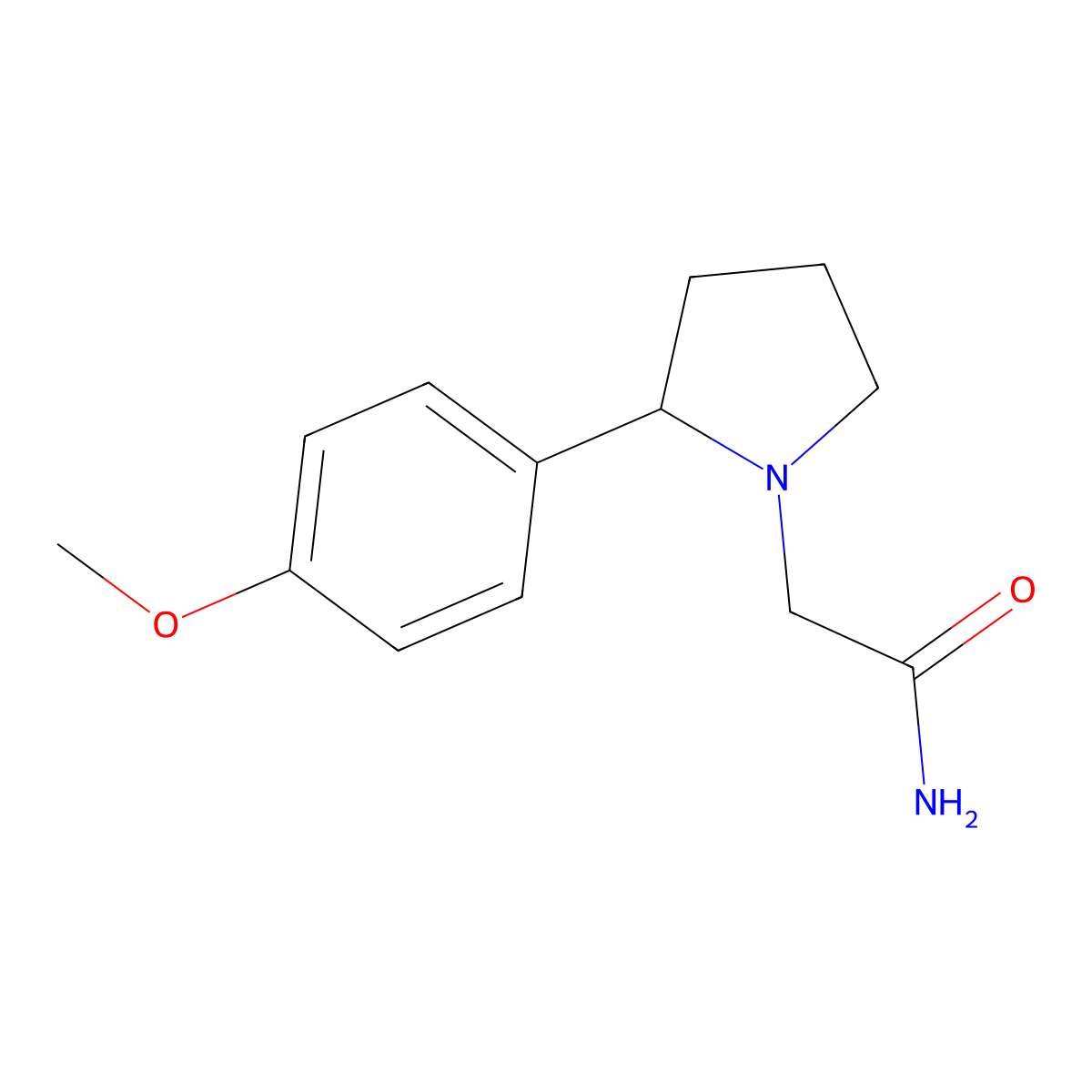 2-[2-(4-Methoxyphenyl)-1-pyrrolidinyl]acetamide molecular structure, CAS 1088200-43-4