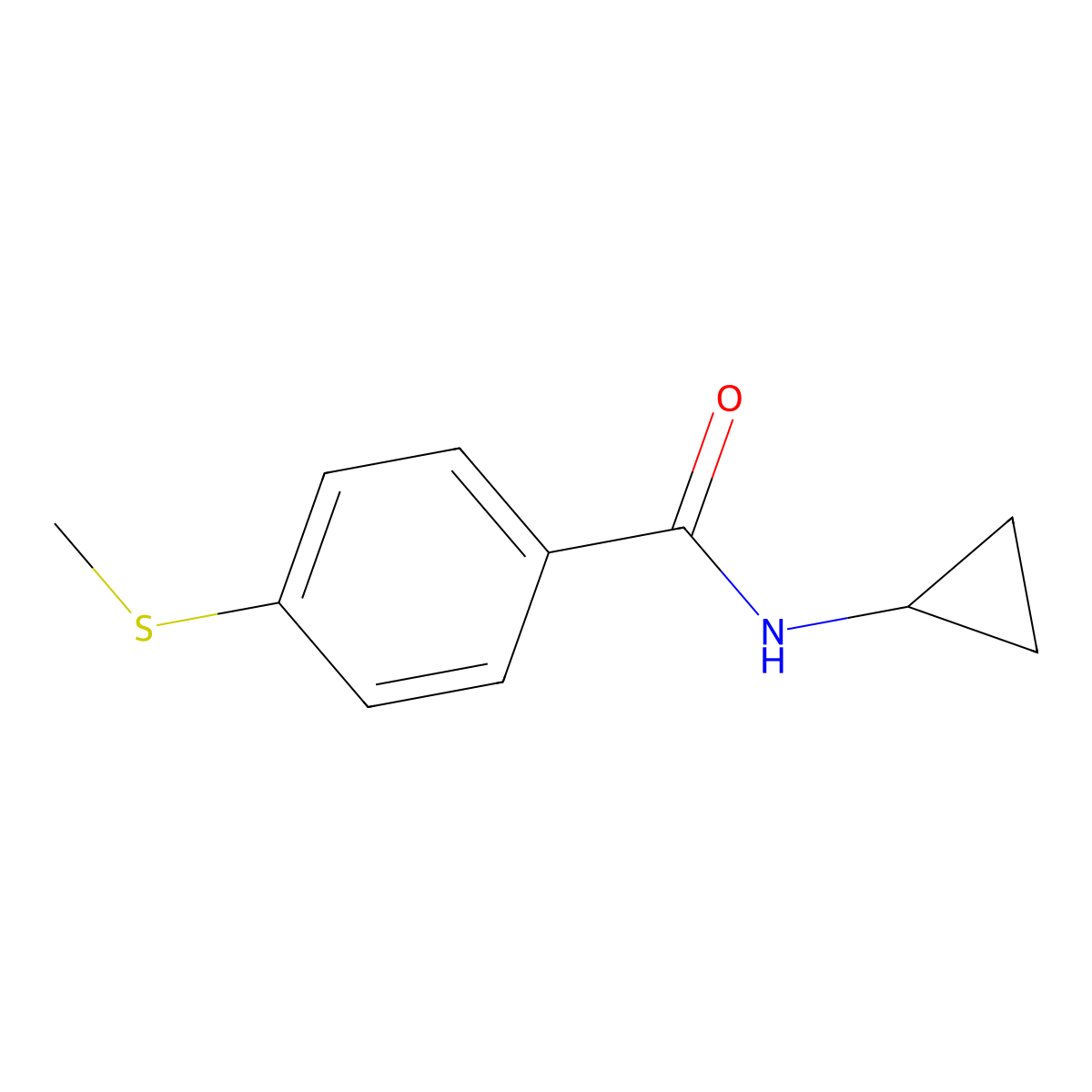 N-cyclopropyl-4-(methylsulfanyl)benzamide molecular structure, CAS 1088204-17-4