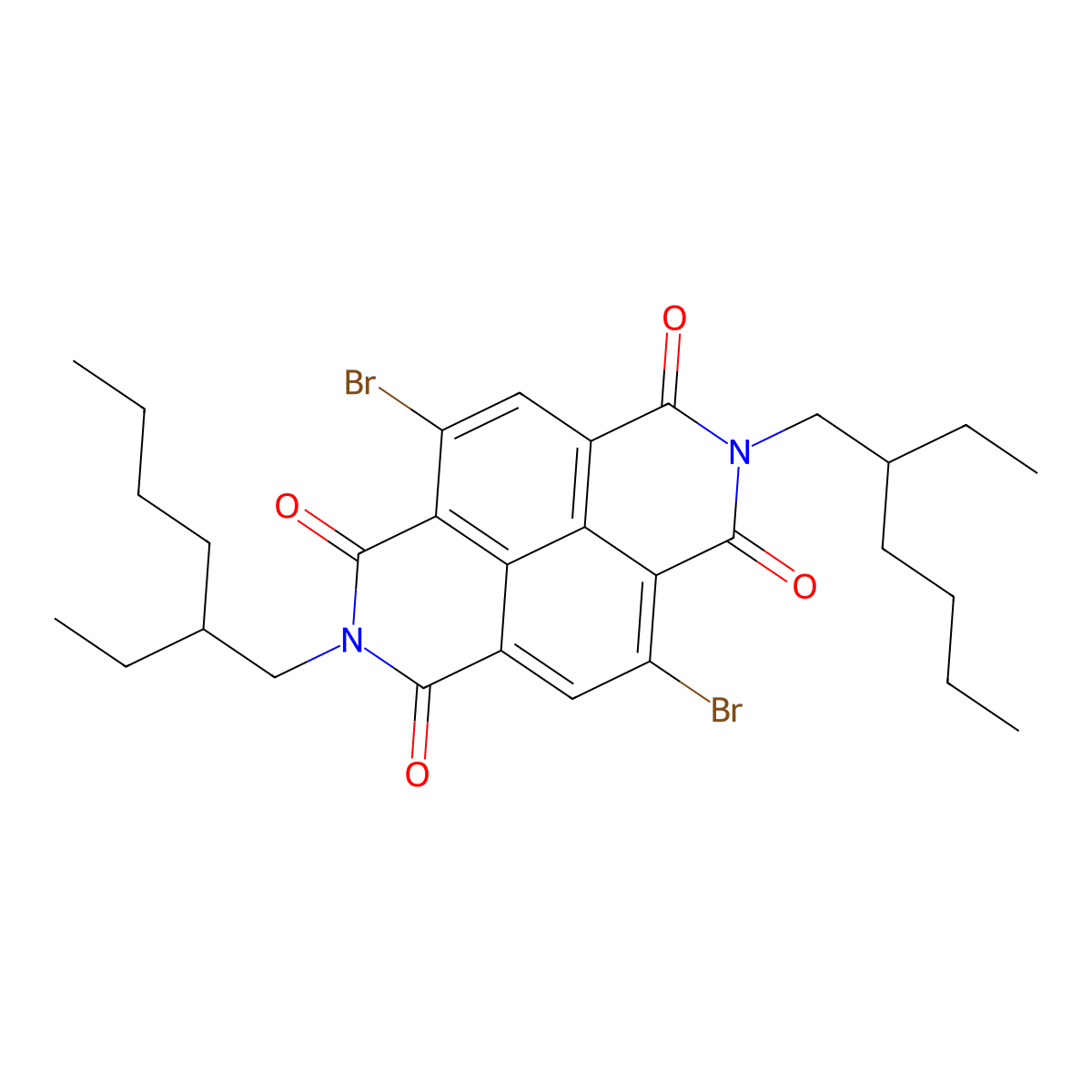 4,9-Dibromo-2,7-bis(2-ethylhexyl)benzo(lmn)(3,8)phenanthroline-1,3,6,8(2H,7H)-tetrone molecular structure, CAS 1088205-02-0