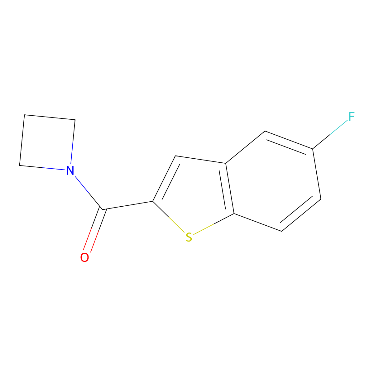 1-Azetidinyl(5-fluorobenzo[b]thien-2-yl)methanone molecular structure, CAS 1088225-10-8