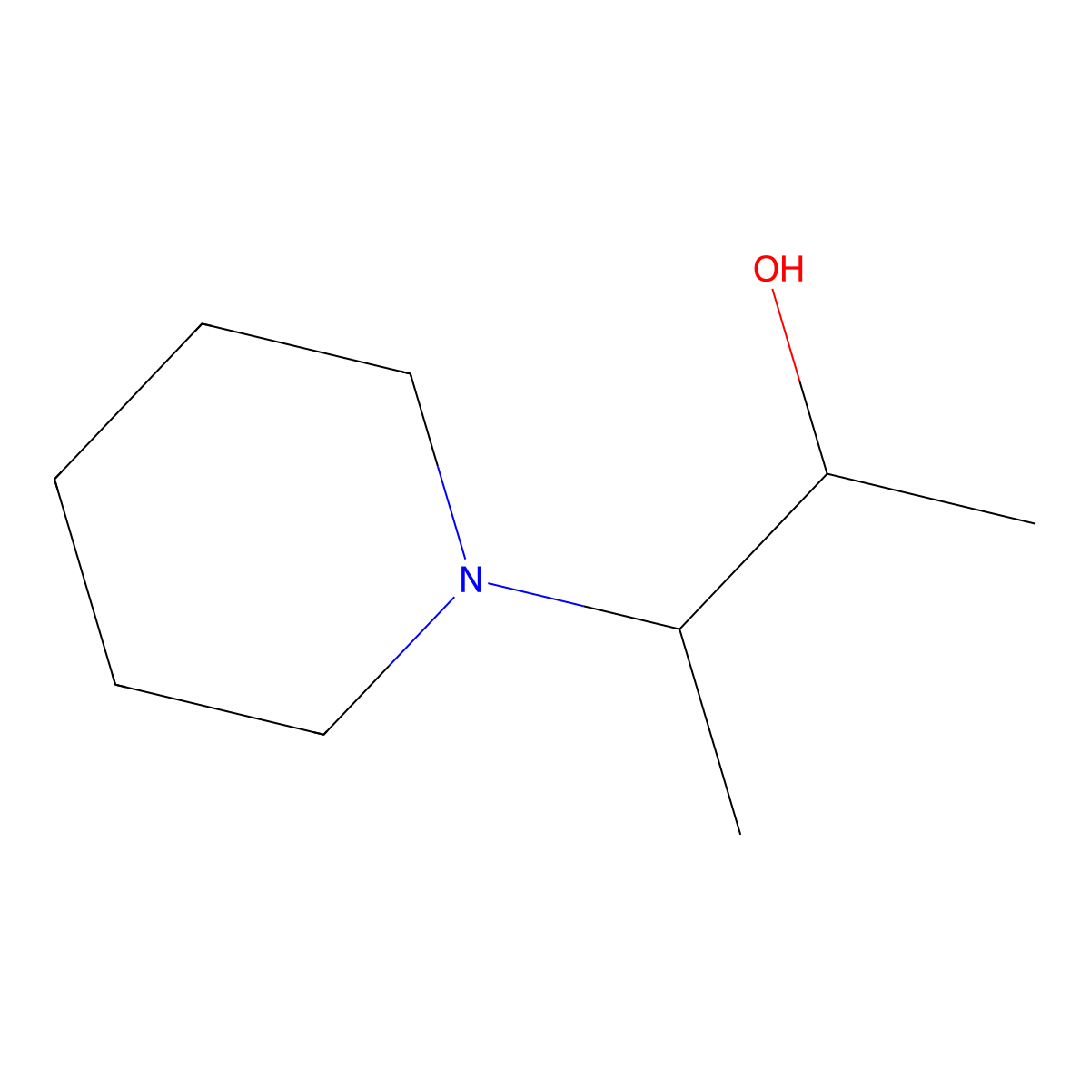 3-(Piperidin-1-yl)butan-2-ol molecular structure, CAS 1088238-06-5