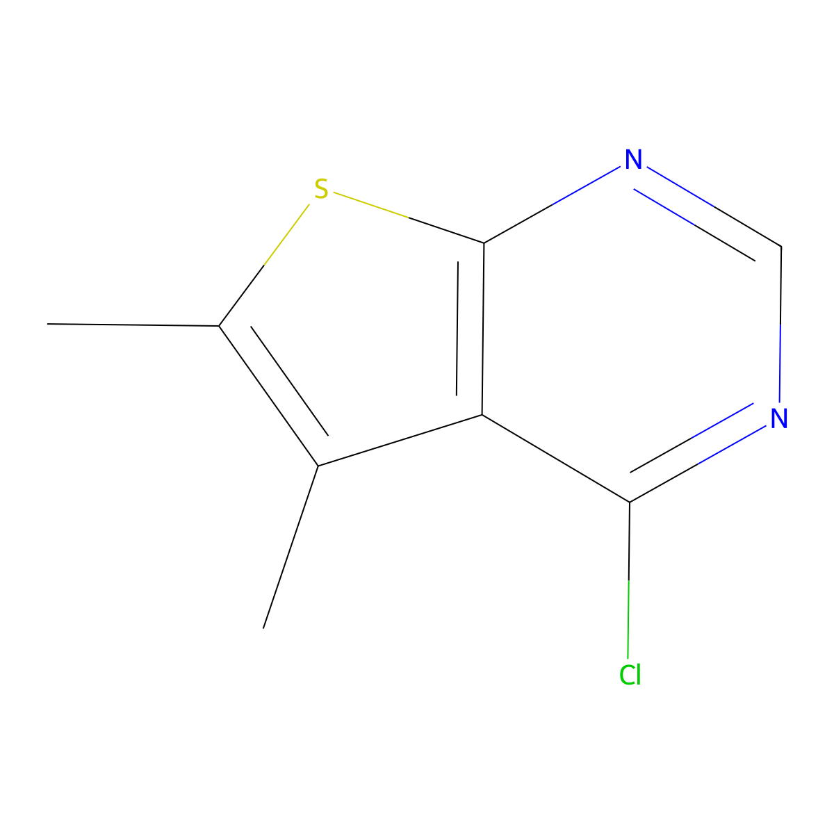 4-Chloro-5,6-dimethylthieno(2,3-d)pyrimidine molecular structure, CAS 108831-68-1