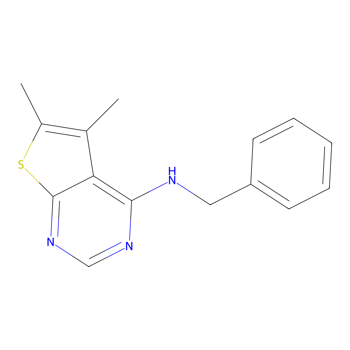 N-benzyl-5,6-dimethylthieno[2,3-d]pyrimidin-4-amine molecular structure, CAS 108831-73-8