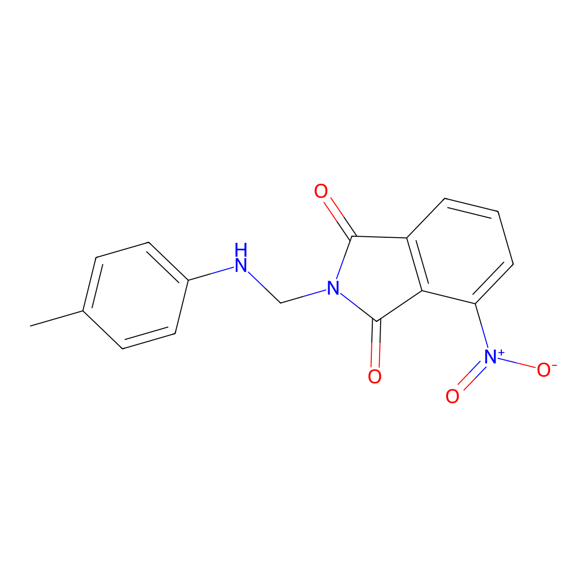 4-Nitro-2-(p-tolylamino-methyl)-isoindole-1,3-dione molecular structure, CAS 108837-69-0