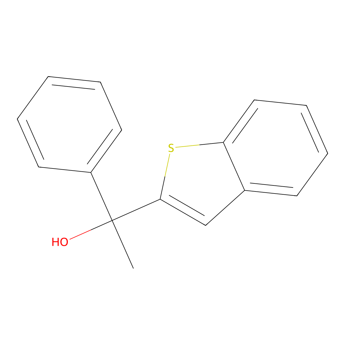 alpha-Methyl-alpha-phenylbenZo[b]thiophene-2-methanol molecular structure, CAS 108840-68-2