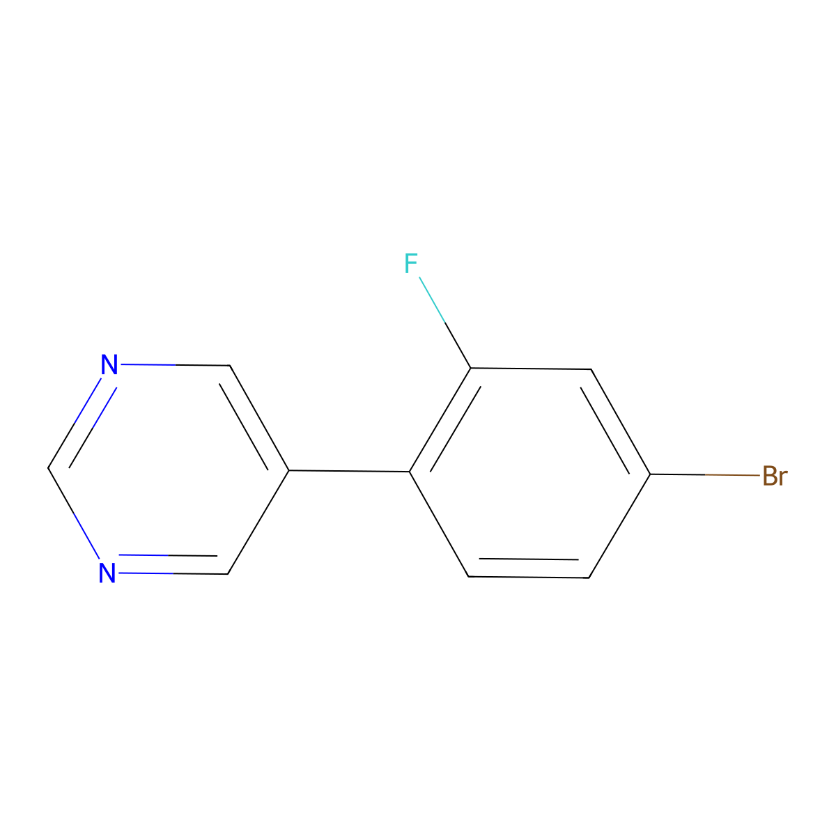 5-(4-Bromo-2-fluorophenyl)pyrimidine molecular structure, CAS 1088410-67-6