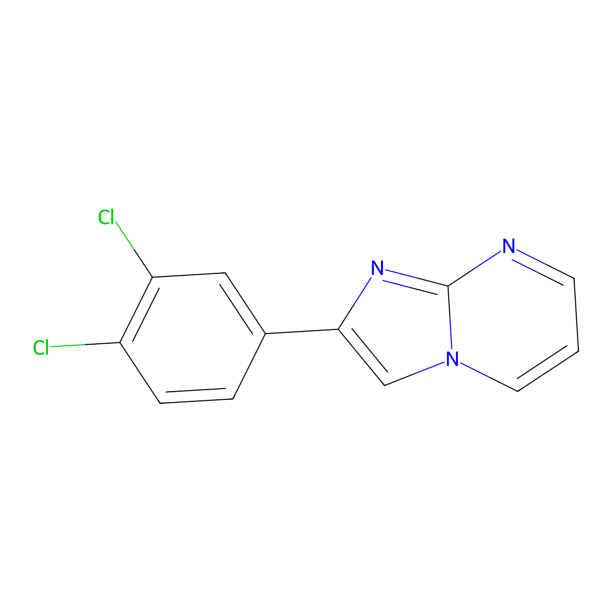 2-(3,4-Dichlorophenyl)imidazo[1,2-a]pyrimidine molecular structure, CAS 108845-41-6
