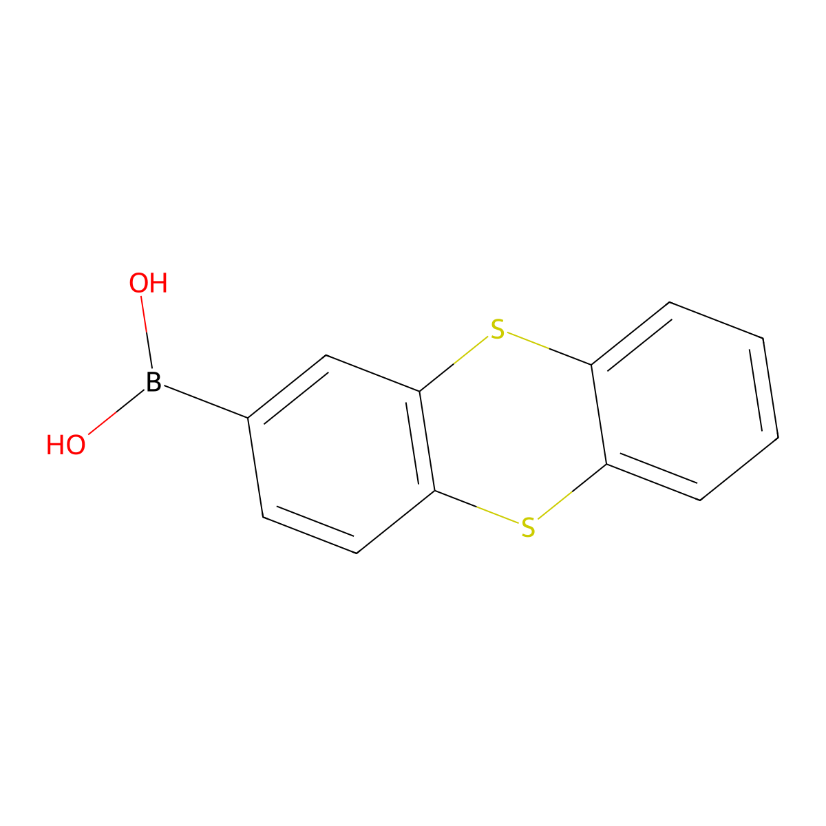 Thianthren-2-ylboronic acid molecular structure, CAS 108847-21-8