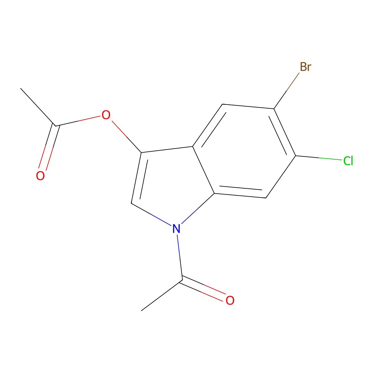 1-acetyl-5-bromo-6-chloro-1H-indol-3-yl acetate molecular structure, CAS 108847-96-7