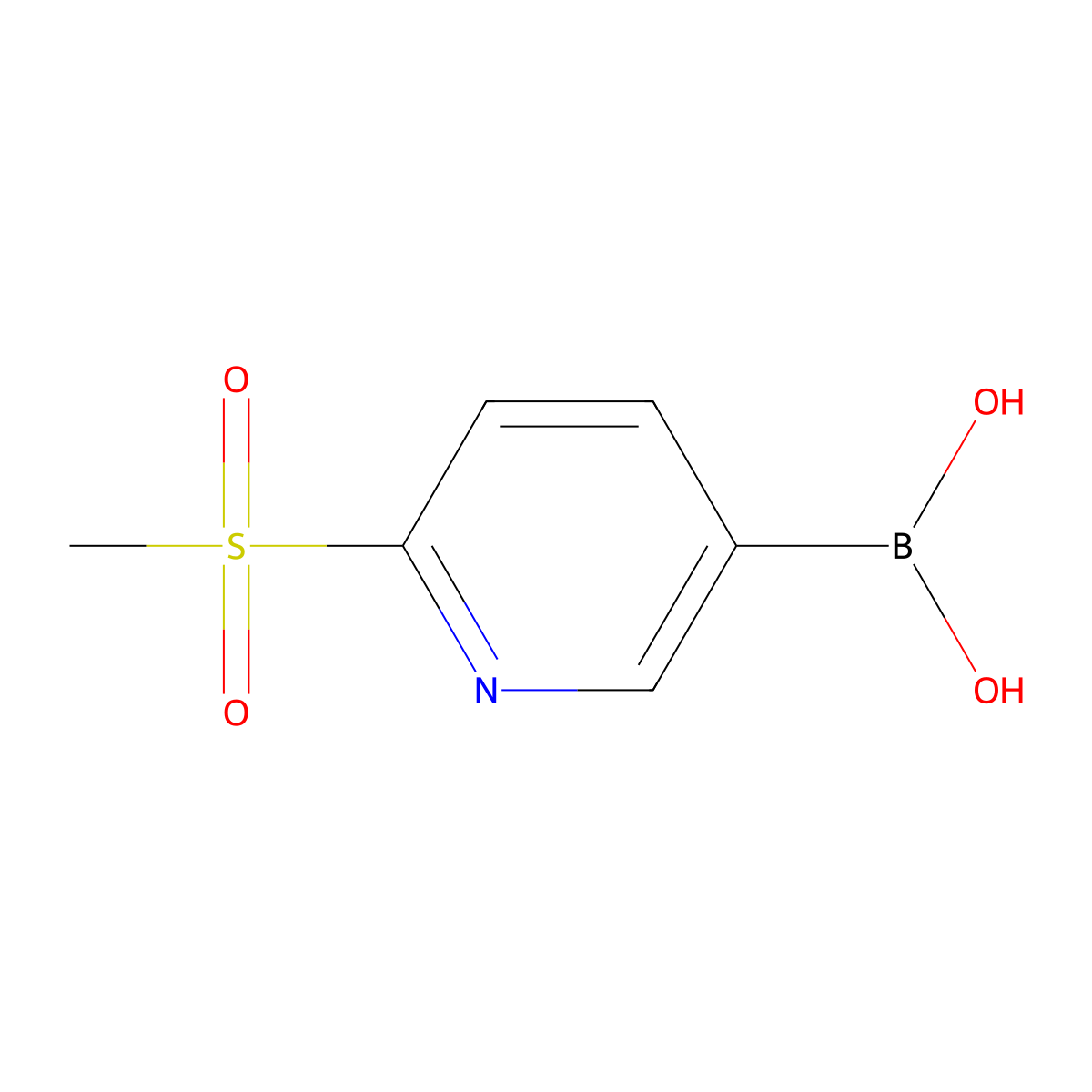 2-(Methylsulfonyl)pyridine-5-boronic acid molecular structure, CAS 1088496-41-6