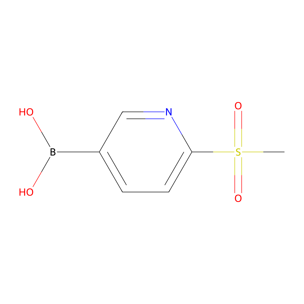 2-(Methylsulfonyl)pyridine-5-boronic acid molecular structure, CAS 1088496-41-6