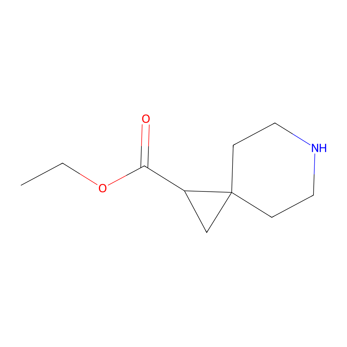 Ethyl 6-azaspiro[2.5]octane-1-carboxylate molecular structure, CAS 1088498-24-1