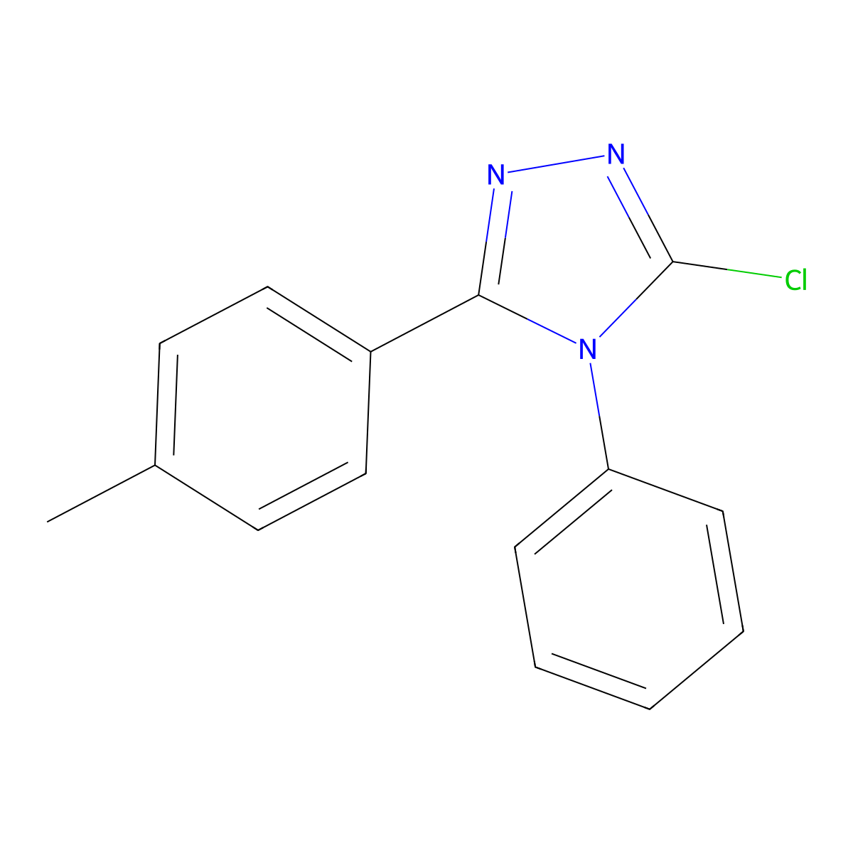 3-chloro-5-(4-methylphenyl)-4-phenyl-4H-1,2,4-triazole molecular structure, CAS 108850-11-9