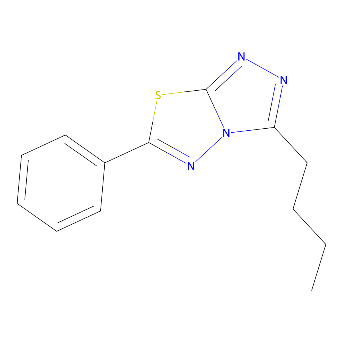 3-Butyl-6-phenyl[1,2,4]triazolo[3,4-b][1,3,4]thiadiazole molecular structure, CAS 108850-59-5