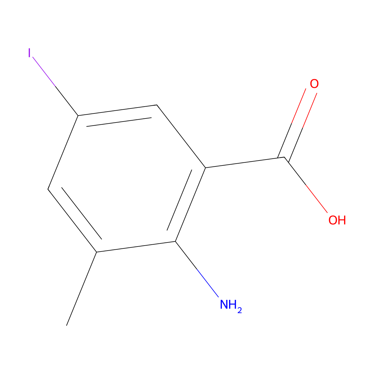 2-Amino-5-iodo-3-methylbenzoic Acid molecular structure, CAS 108857-24-5