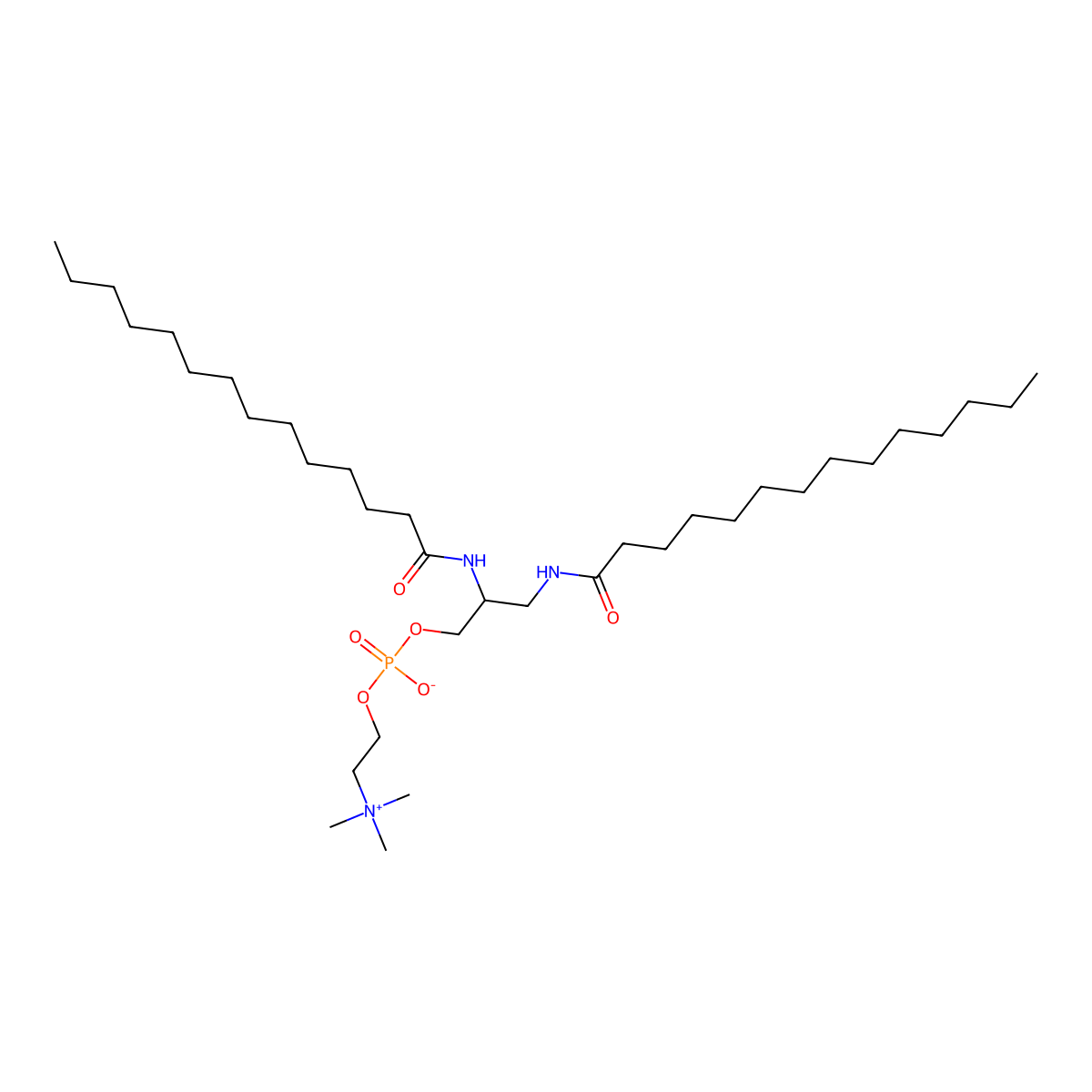 1,2-Dimyristoylamido-1,2-deoxyphosphatidylcholine molecular structure, CAS 108861-07-0