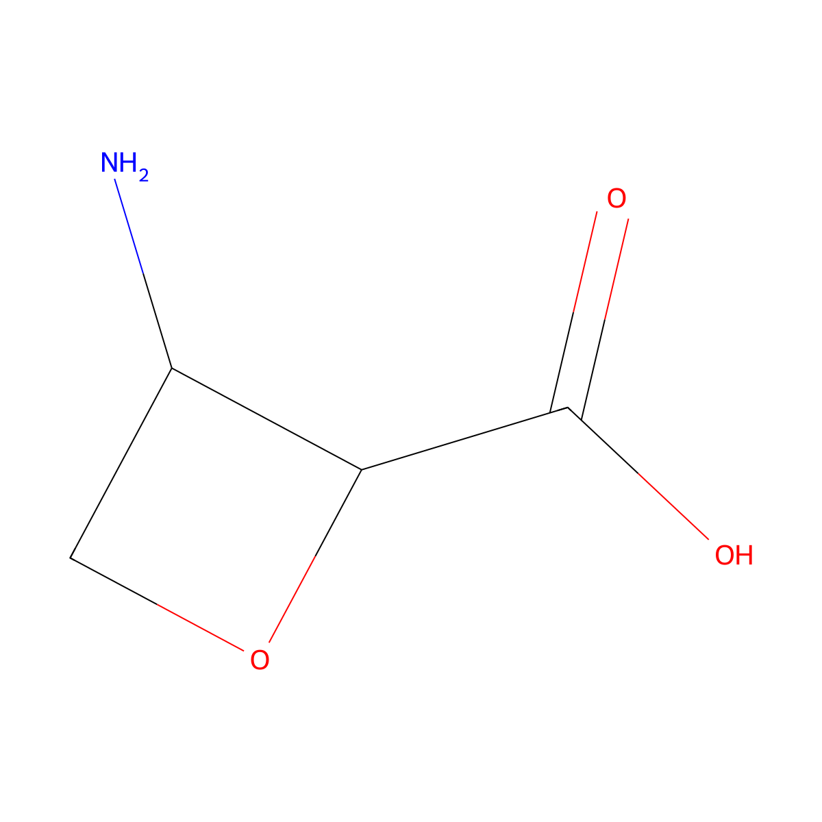2-Oxetanecarboxylic acid, 3-amino-, (2R-trans)- molecular structure, CAS 108865-79-8