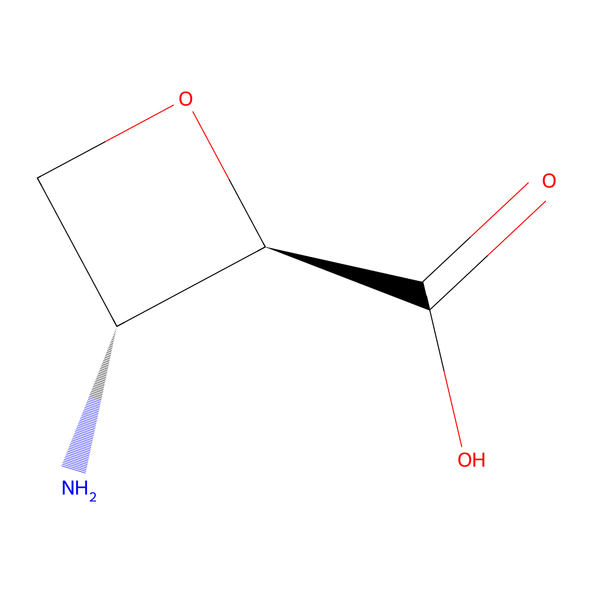 2-Oxetanecarboxylic acid, 3-amino-, (2R-trans)- molecular structure, CAS 108865-79-8