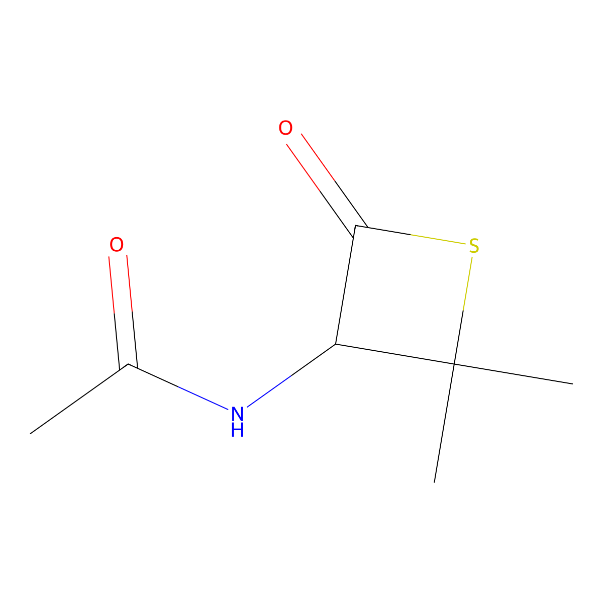 Acetamide, N-(2,2-dimethyl-4-oxo-3-thietanyl)- molecular structure, CAS 108865-98-1