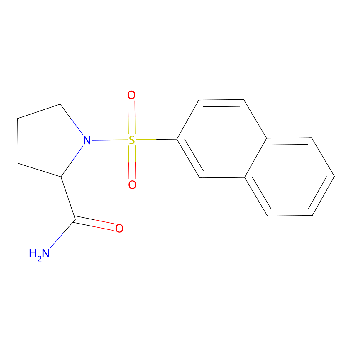 1-Naphthalen-2-ylsulfonylpyrrolidine-2-carboxamide molecular structure, CAS 1088702-92-4
