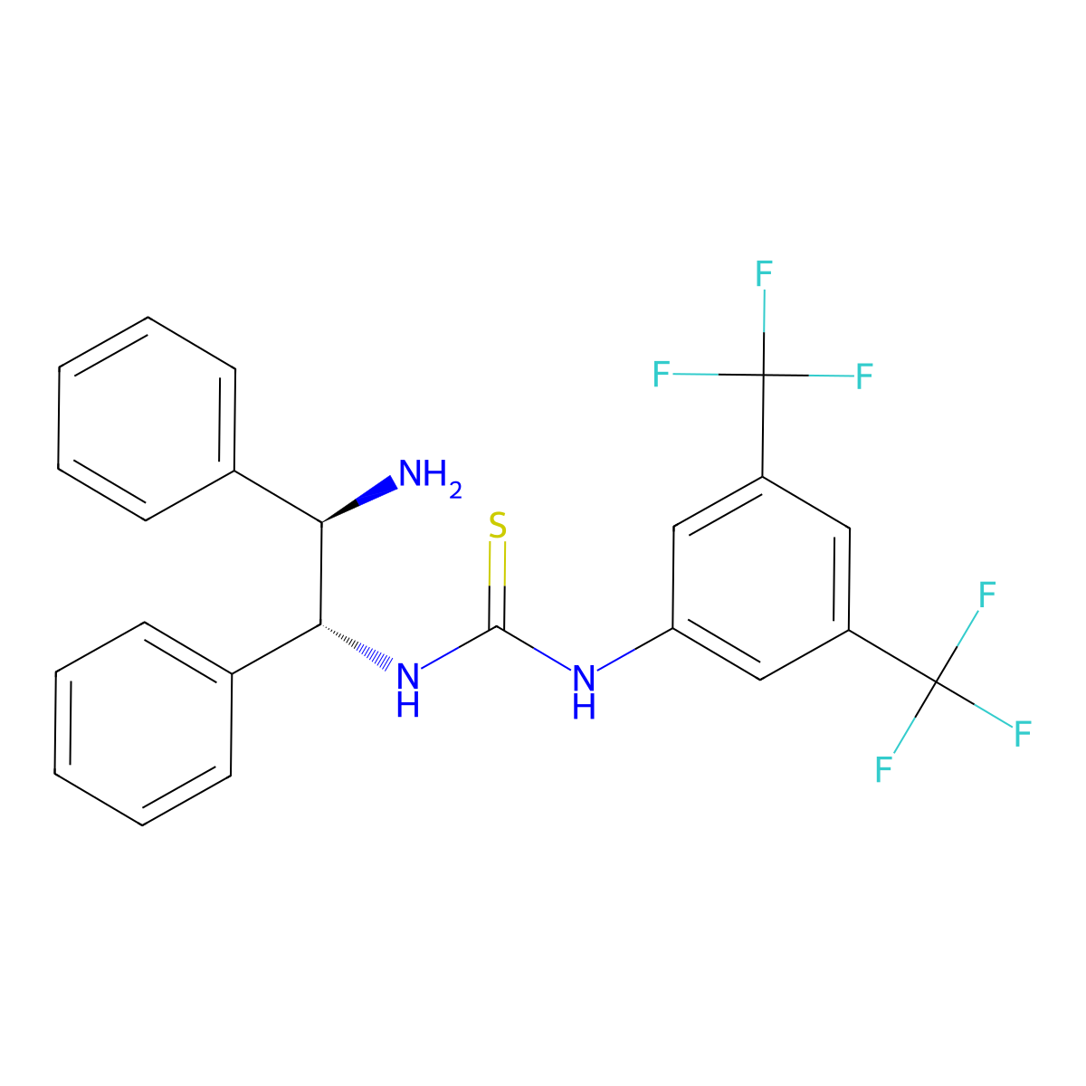 1-((1R,2R)-2-Amino-1,2-diphenylethyl)-3-(3,5-bis(trifluoromethyl)phenyl)thiourea molecular structure, CAS 1088705-53-6
