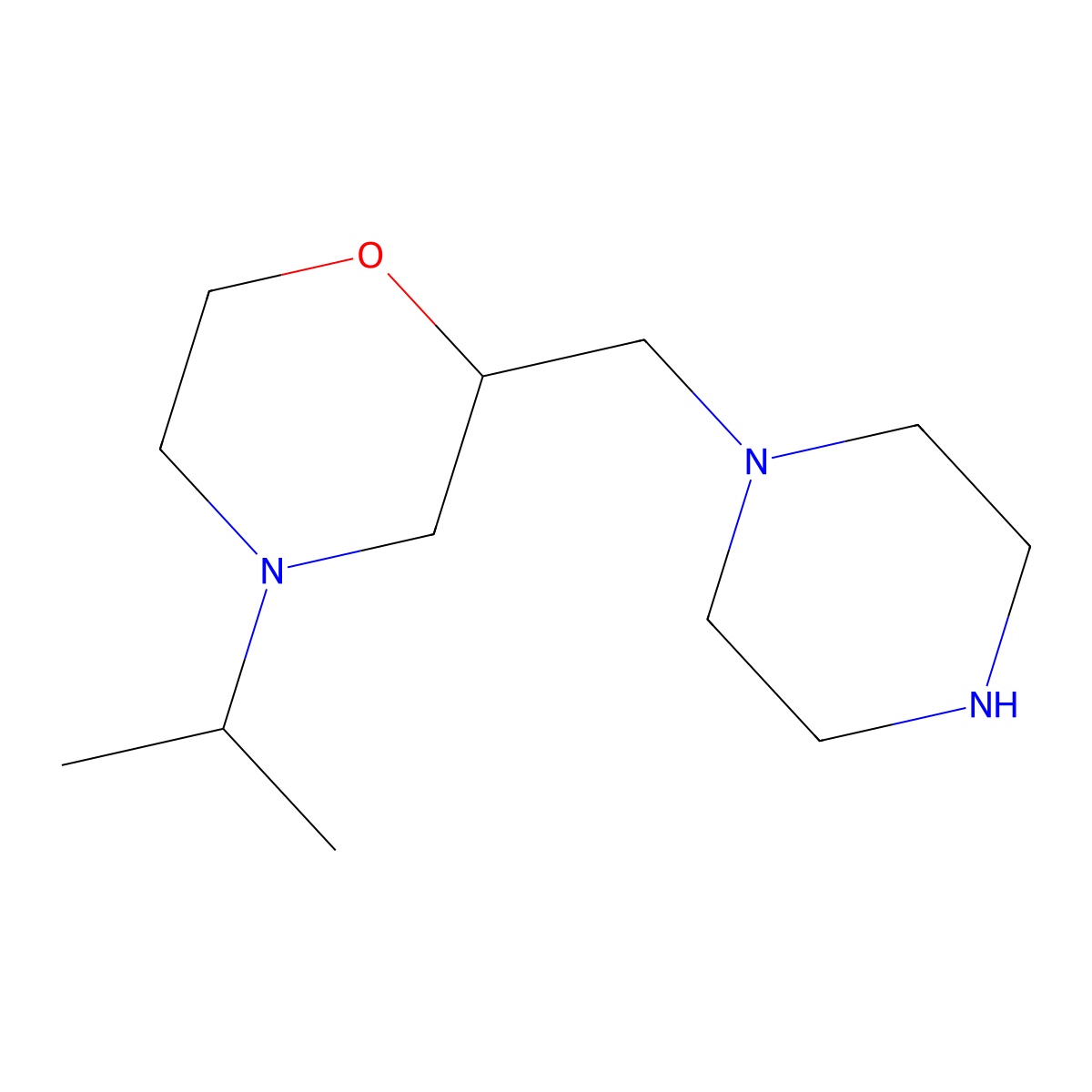 2-(Piperazin-1-ylmethyl)-4-(propan-2-yl)morpholine molecular structure, CAS 1088710-28-4