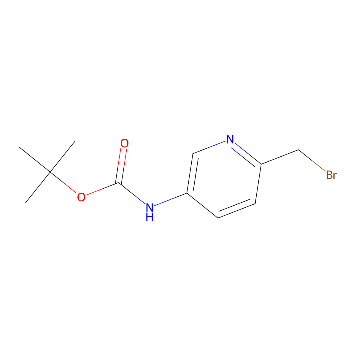 tert-Butyl (6-(bromomethyl)pyridin-3-yl)carbamate molecular structure, CAS 1088711-73-2