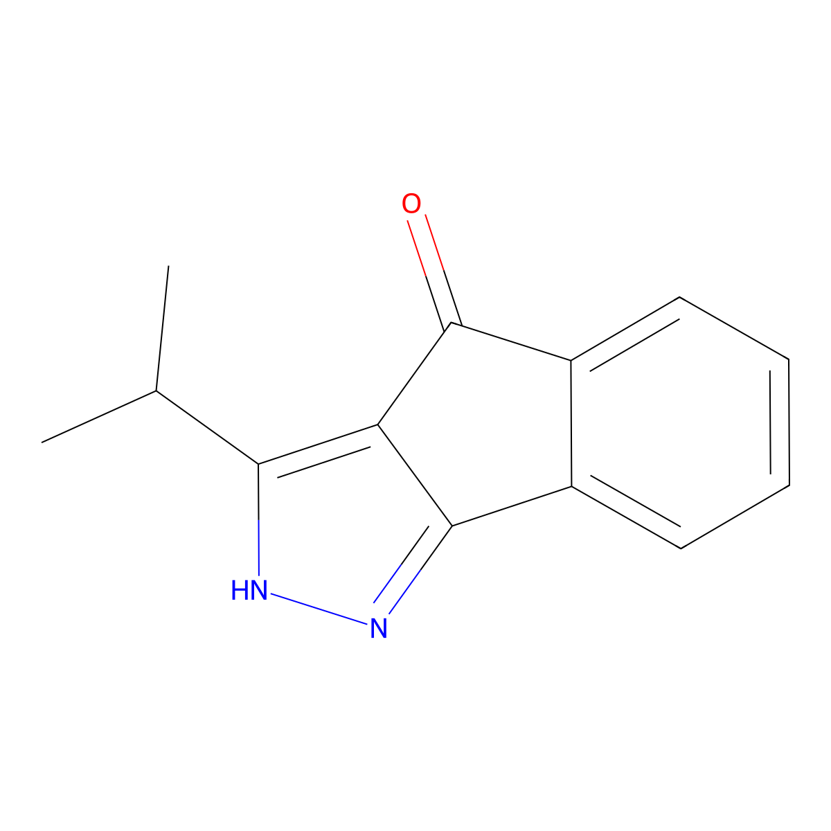 3-(propan-2-yl)-1H,4H-indeno[1,2-c]pyrazol-4-one molecular structure, CAS 108874-23-3