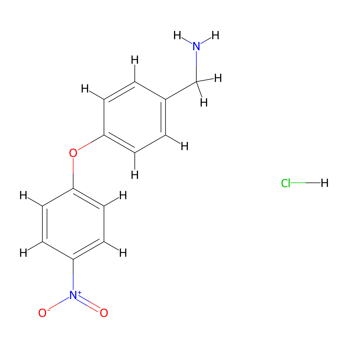 [4-(4-Nitrophenoxy)phenyl]methanamine hydrochloride molecular structure, CAS 108874-34-6
