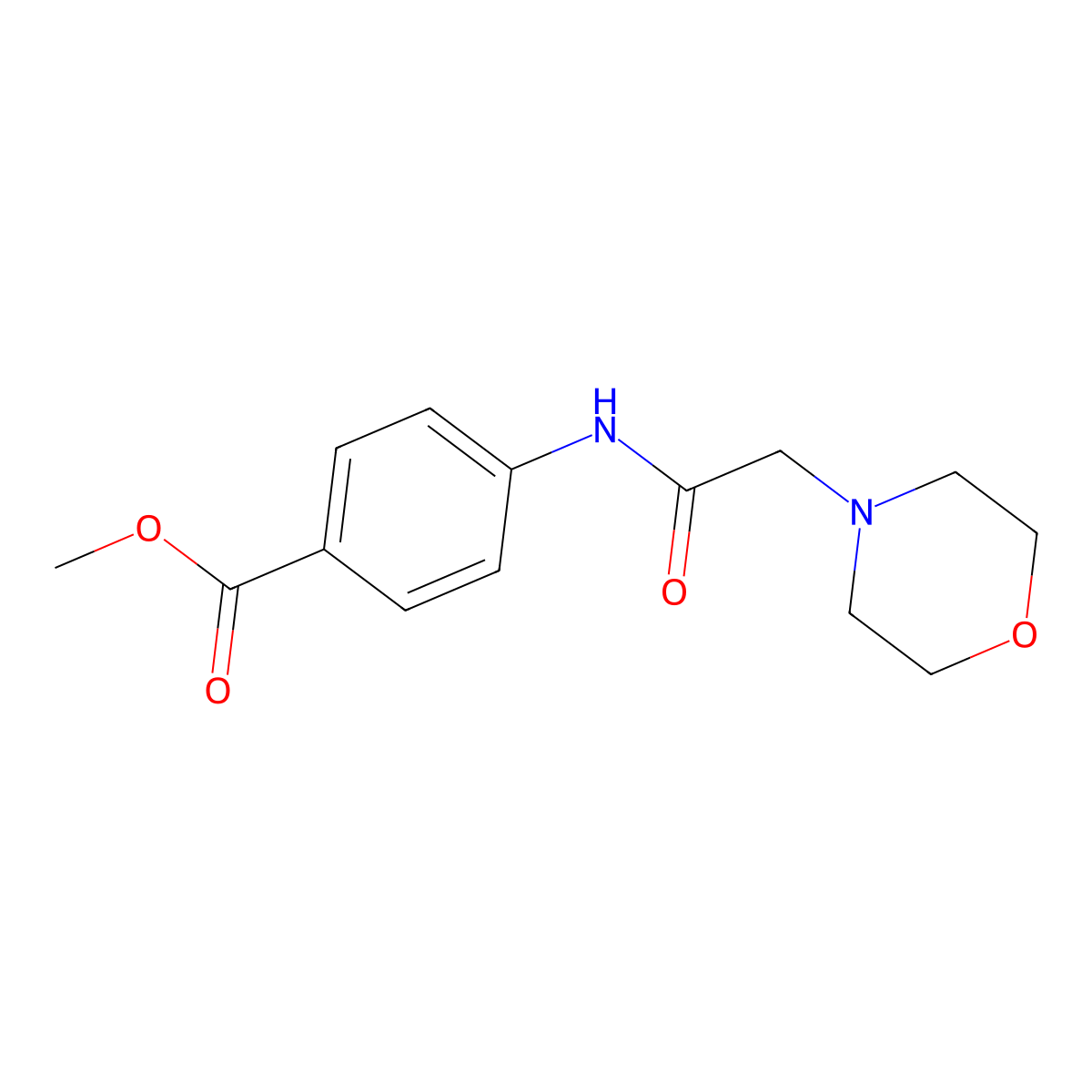 Methyl 4-(2-morpholinoacetamido)benzoate molecular structure, CAS 108875-55-4