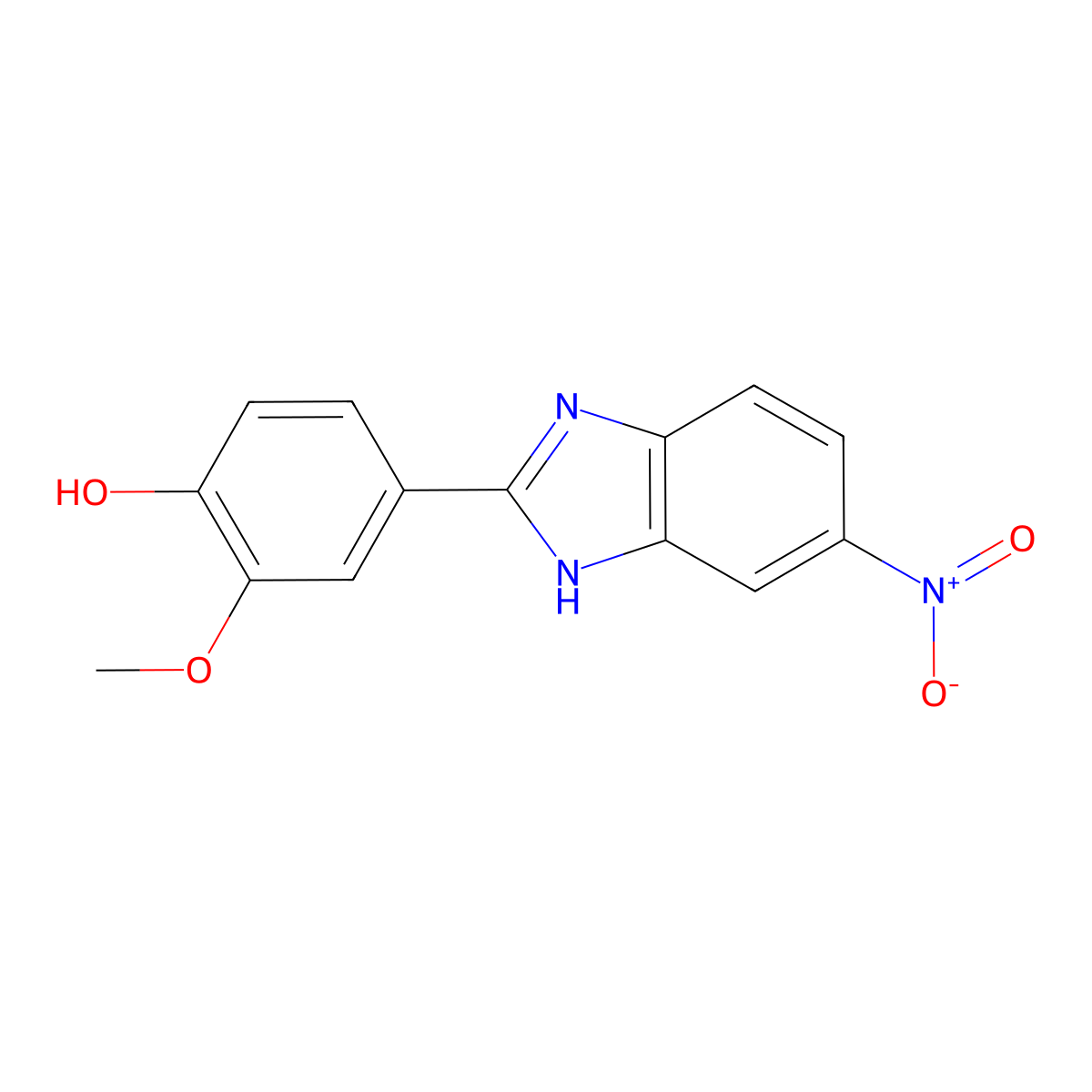 2-Methoxy-4-(6-nitro-1H-benzo[D]imidazol-2-YL)phenol molecular structure, CAS 108883-90-5