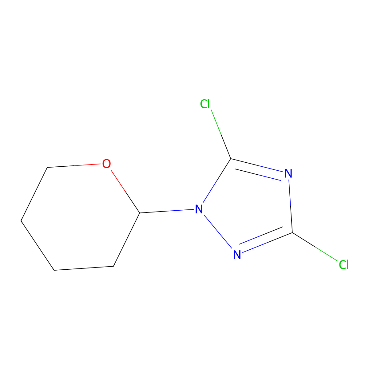 3,5-dichloro-1-(tetrahydro-2H-pyran-2-yl)-1H-1,2,4-triazole molecular structure, CAS 1088834-41-6