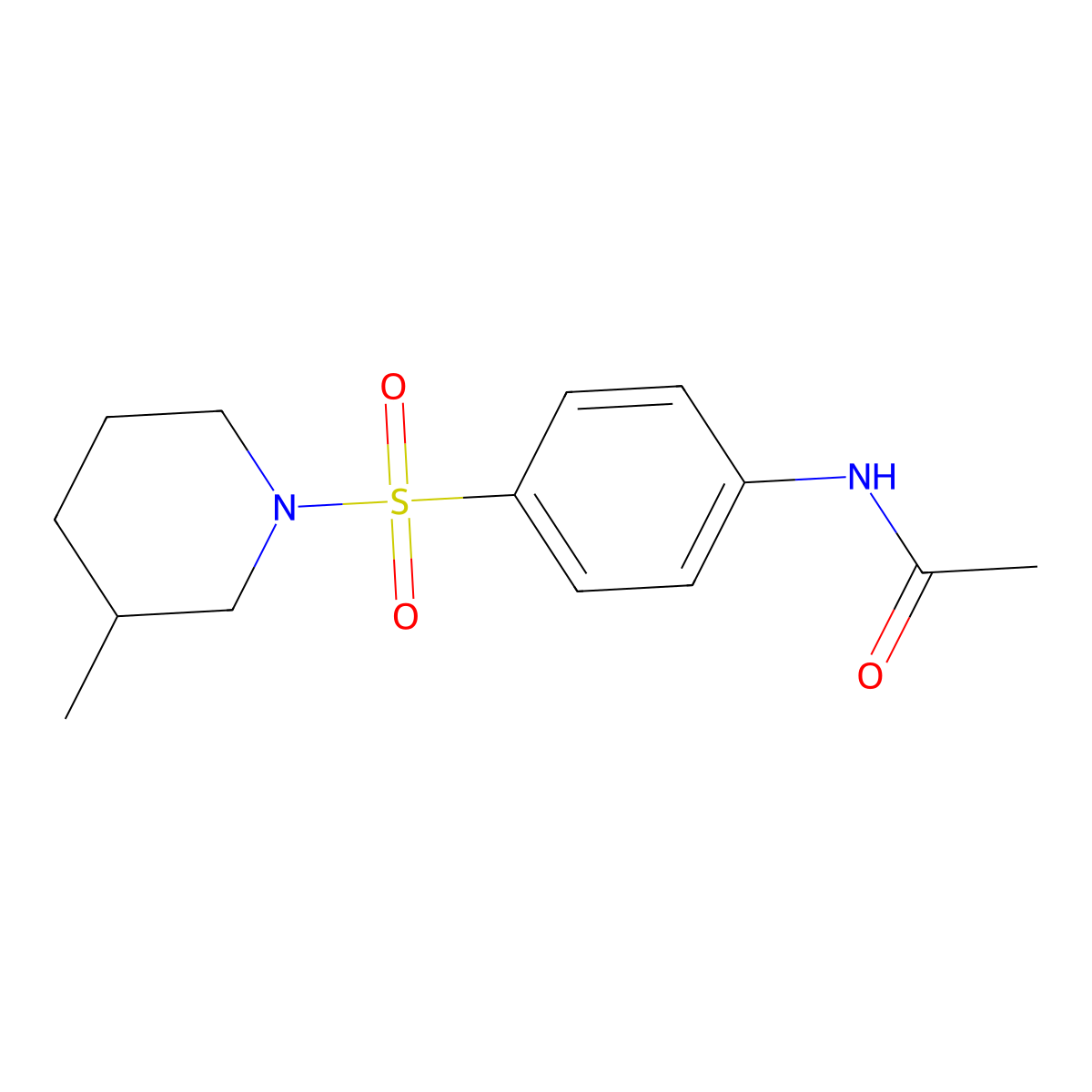 N-{4-[(3-methylpiperidin-1-yl)sulfonyl]phenyl}acetamide molecular structure, CAS 108884-21-5