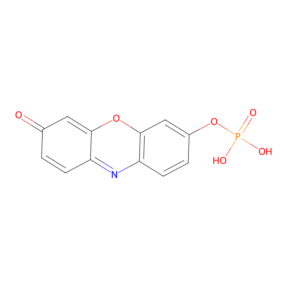 3H-Phenoxazin-3-one, 7-(phosphonooxy)- molecular structure, CAS 108887-08-7
