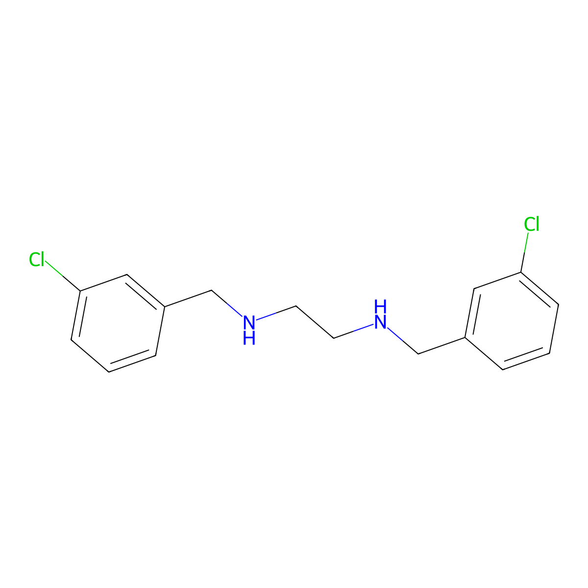 N~1~,N~2~-bis(3-chlorobenzyl)-1,2-ethanediamine molecular structure, CAS 108896-77-1