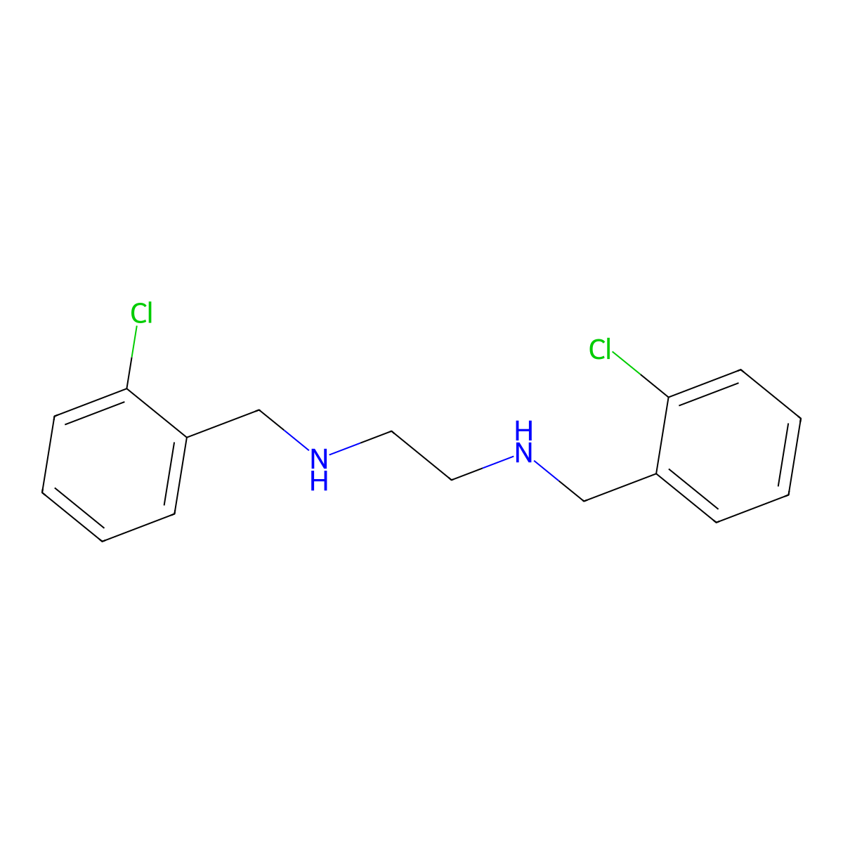 n,n'-Bis(2-chlorobenzyl)ethane-1,2-diamine molecular structure, CAS 108896-78-2