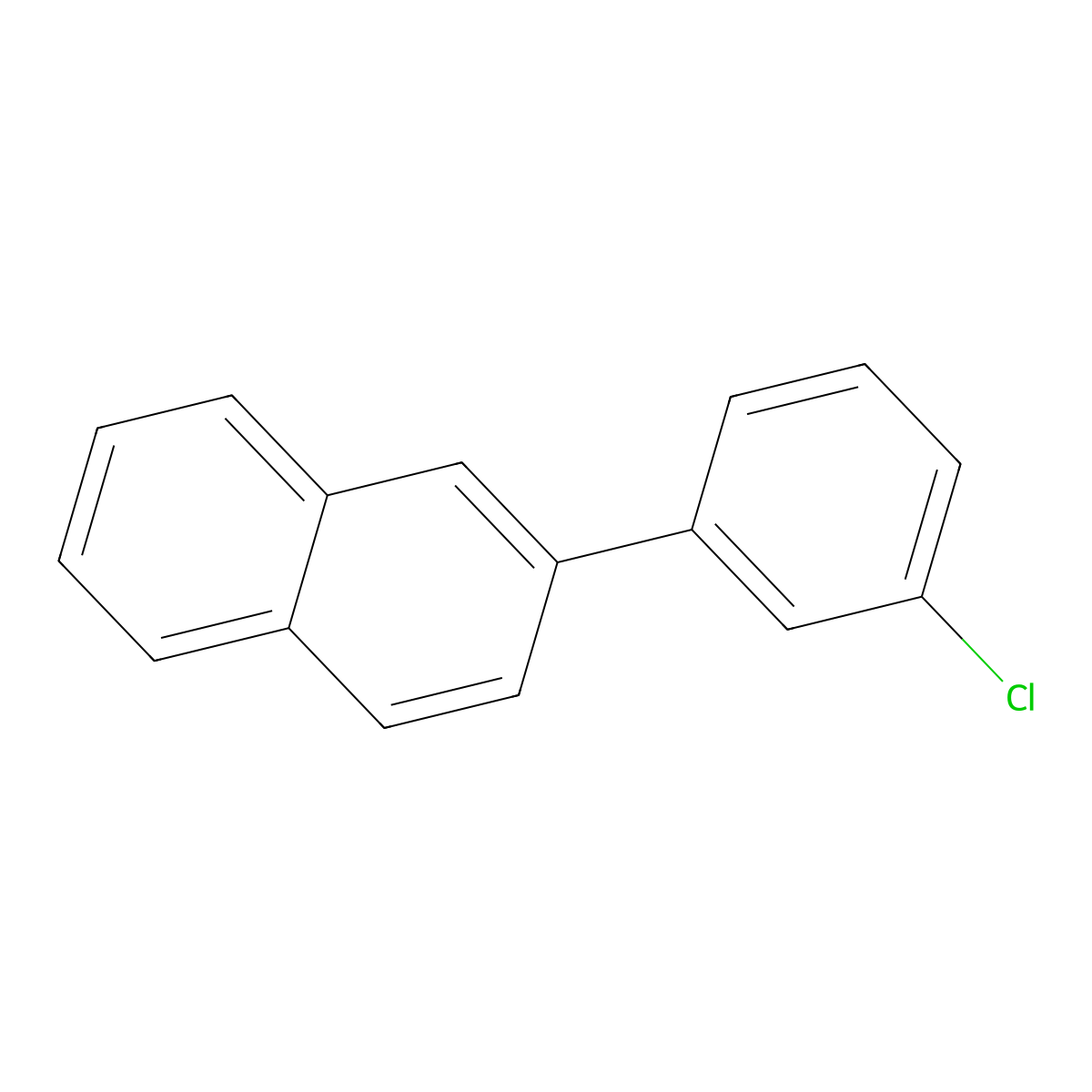 2-(3-Chlorophenyl)naphthalene molecular structure, CAS 1088963-98-7