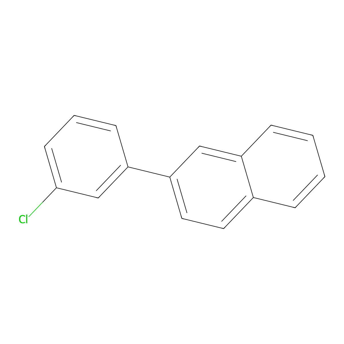 2-(3-Chlorophenyl)naphthalene molecular structure, CAS 1088963-98-7