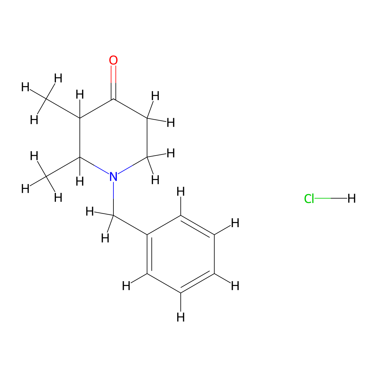 1-Benzyl-2,3-dimethylpiperidin-4-one;hydrochloride molecular structure, CAS 108897-25-2