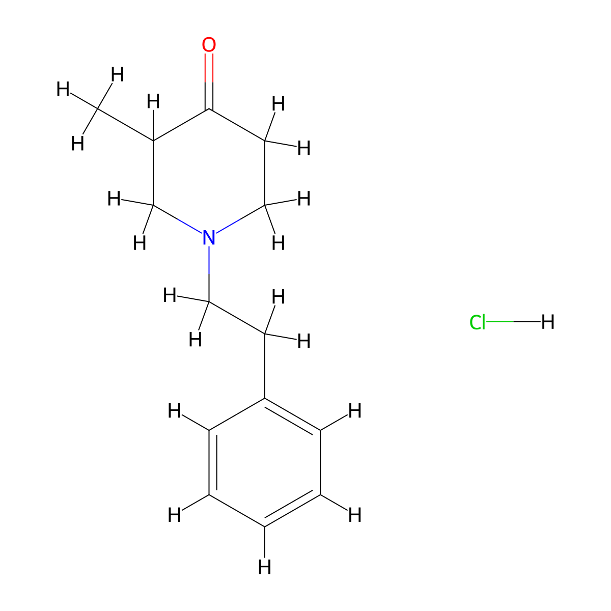 3-Methyl-1-phenethylpiperidin-4-one hydrochloride molecular structure, CAS 108897-28-5